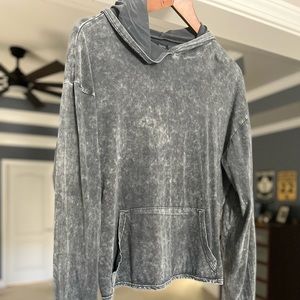 Cropped long sleeve faded hoodie. Light weight, dressy or casual.